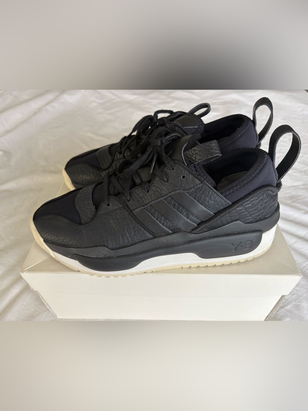 Adidas Y-3 Hokori III Black Core White Sneakers Men's Size 10 with OG Box GOAT - Picture 3 of 16